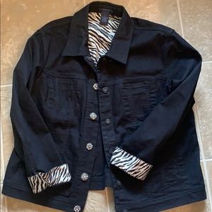 Black Jeweled Denim Jacket